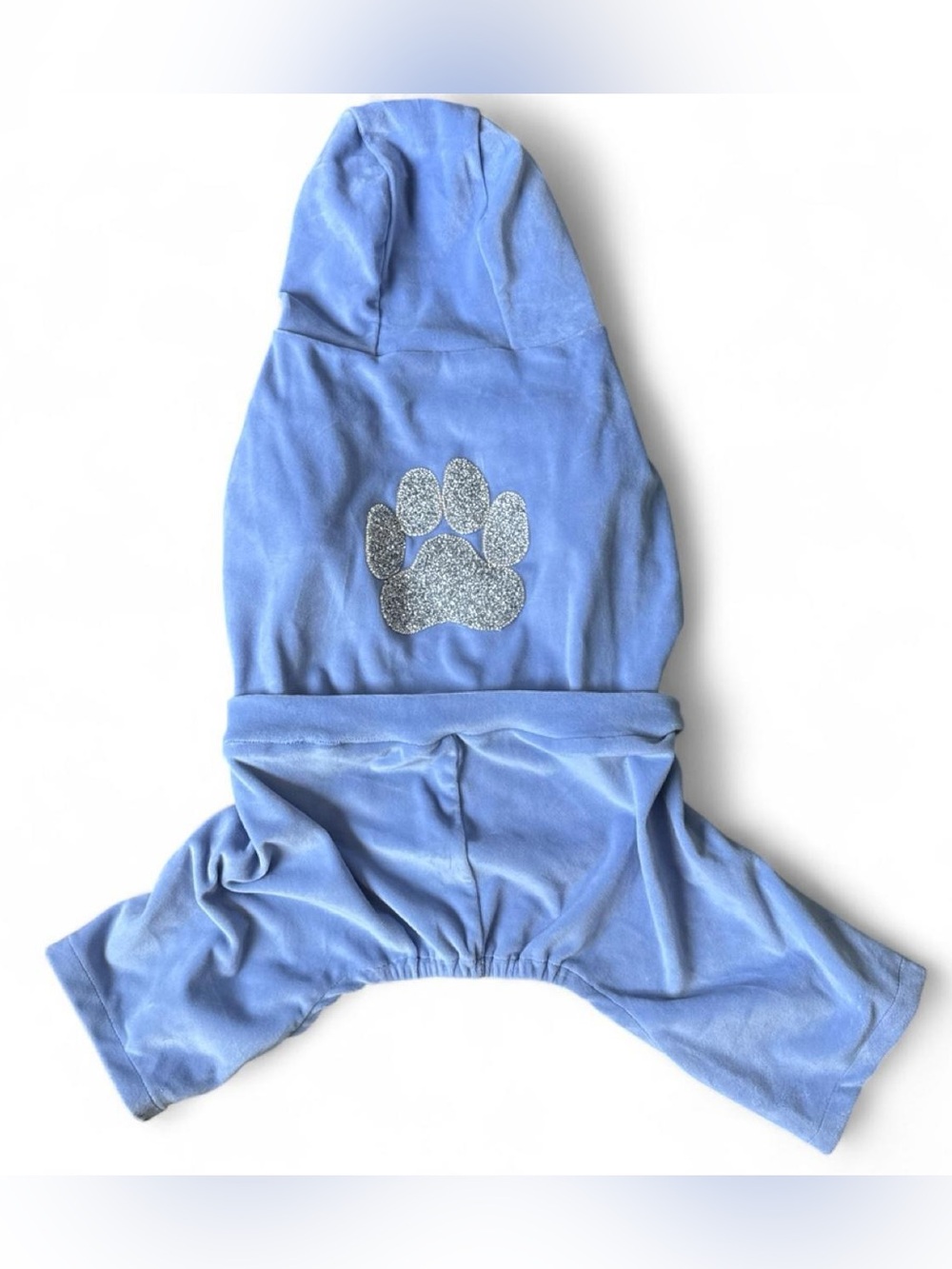 Isaac Mizrahi Light Blue Dog Hoodie with Silver Paw
